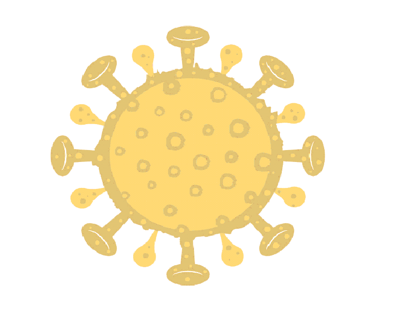 Sars-CoV-2 Virus in Gelbtönen